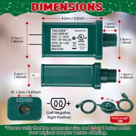 Meonum 29V LED Power Supply with Foot Switch, UL Listed Transformer Replacement Class 2 Power Supply, Low Voltage Transformer US Plug Adapter for Christmas Tree Light (Ts-12w29v)