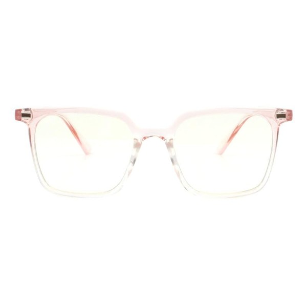 PASTL Blue Light Blocking Glasses Square Pink Clear Transparent Ombré