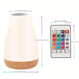 LHYueTong Night Light,13 RGB Colors & 5 Brightness, USB Rechargeable Desk Lamp, Remote Control Dimmable Night Light with RGB Color Changing,Portable Lamp for Baby, Bedroom, Living Room