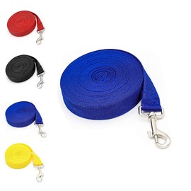 Dog Training Lead Leash Extra Long Line,10m Nylon Leash for Large Medium & Small Dogs Great for Pet Recall Training Obedience, Play, Running, Camping Backyard Strong lead with Metal Components (Blue)