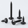(100 pcs)#8×2" Black Truss Head Wood Screws Quick Metal Self