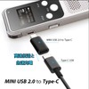 Type-C to ミニ アダプター 2個パック Type-C (メス) Mini Type-C (オス)アダプター