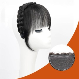 MISS FANCY Bangs Wig, Partial Wig, Bangs Wig, Headband Braid, Full Hand Plant, Supernatural, Heat Resistant, Breathable, Easy to Wear, Small Face, School Festivals, Cultural Festivals, Everyday Use,