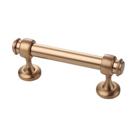 Alzassbg 10 Pack Champagne Bronze Cabinet Pulls, 3 Inch(76mm) Hole Centers Cabinet Handles Kitchen Hardware Straight Bar for Cabinets and Drawer AL3082TGP