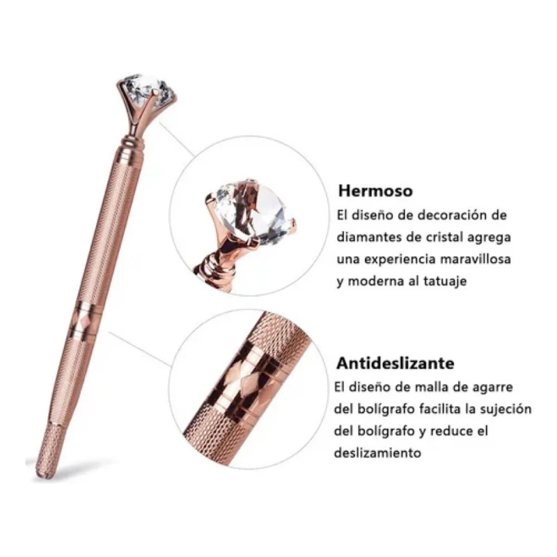 Inductor Diamante Agujas Microblading Shading Tatuajes Cejas Dorado