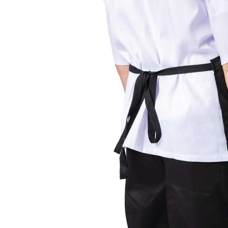 NISBETS Essentials Bib Aprons in Black Polycotton with Long Ties