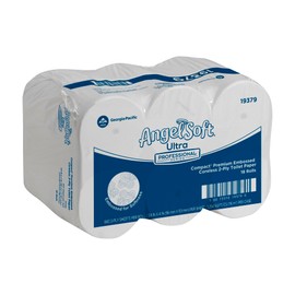 ANGEL SOFT ULTRA PROFESSIONAL SERIES® COMPACT® PREMIUM EMBOSSED CORELESS 2-PLY HIGH-CAPACITY TOILET PAPER, 660 SHEETS/ROLL, 18 ROLLS