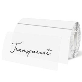 YEGAWEN Transparent Thermal Labels Stickers 2x4 Inch, Self-Adhesive Clear Waterproof Thermals Stickers for Logo Design, Transparent Direct Thermal Labels- 200 Sheets