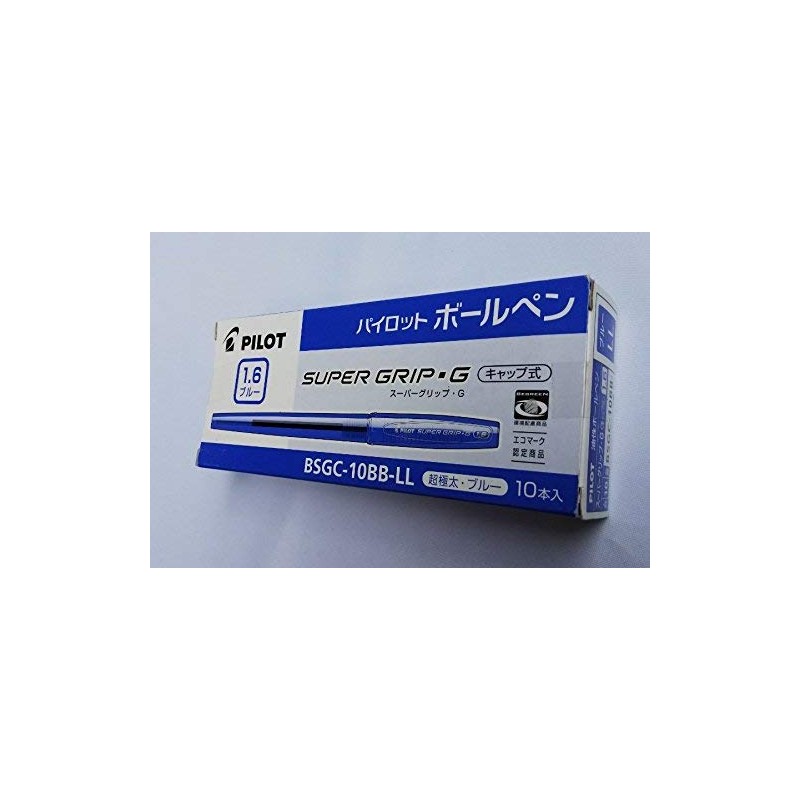 Pilot BSGC-10BB-LL Oil Based Ballpoint Pen, Super Grip G, Cap