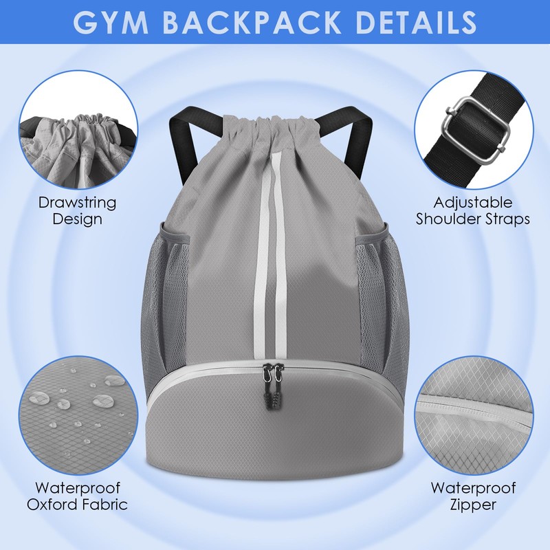 BROTOU Soccer Bags, Soccer Basketball Volleyball Football Gym Drawstring Backpack