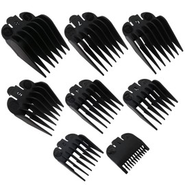 GRABOTE Upgrade 8 Pcs 1/8" to 1" Clipper Guards Set, Black Guards for Men Clippers, Replacement for W*ahl Clipper Attachments, Professional Hair Clipper Combs Guides for Most W*ahl Clippers Trimmers