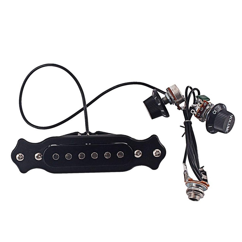 Alnicov Acoustic Guitar Pickup Magnetic Black with Fixing Screws and