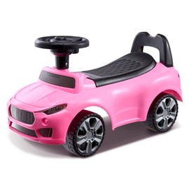 VEVOR Ride On Push Car for Toddlers, Ages 19+ Months, Ride Racer, Sit to Stand Toddler Ride On Toy, Kids Ride On Car with Music Steering, Horn & Under Seat Storage, Ride On Toy for Boys Girls, Pink