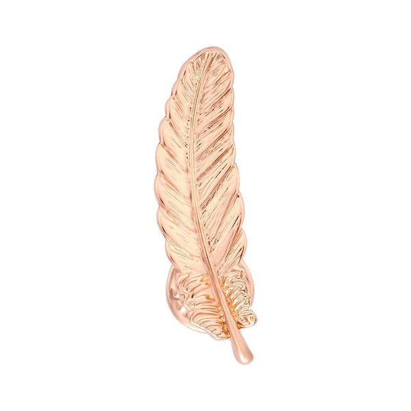NOUMANDA Plated Leaf Feather Lapel Pin Collar Brooch for Women
