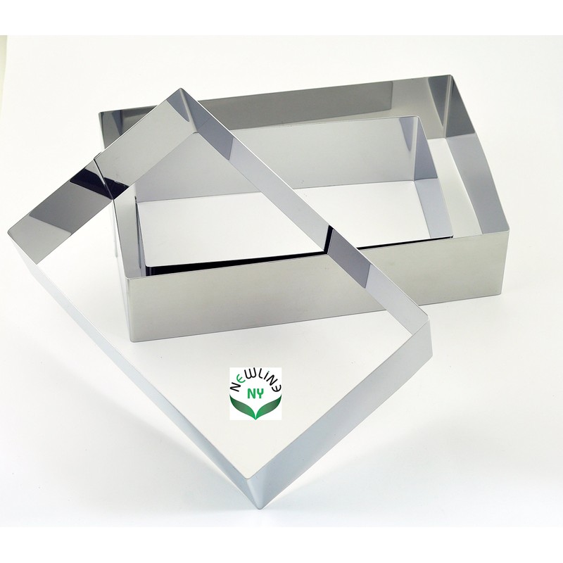 NewlineNY Stainless Steel 3 Sizes Rectangular Molding Forming Layering Cake