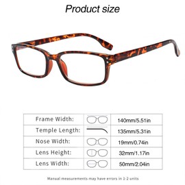 Kerecsen 6-Pack Reading Glasses Blue Light Blocking,Spring Hinge Readers for Men Women,Computer Eyeglasses (6 Tortoise, 0.75, multiplier_x)