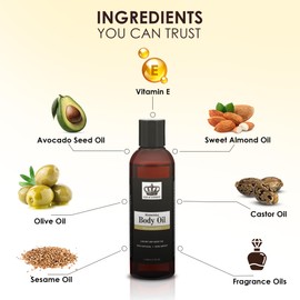 Jax Of London 200ml Millionariess Body Oil For Women, Inspired Body Oil With Alluring Aroma, Moisturising Massage Oil For Skin, Body Oil For Dry Skin, Suitable For Firming, Aromatherapy And Relaxation