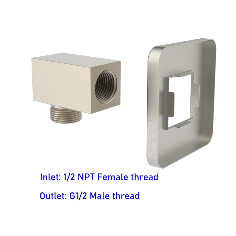 Aquaiaw Wall Supply Elbow with Flange, Tapered 1/2 NPT Female