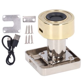 Smart Fingerprint Lock USB Charging Security Drawer Cabinet Door Locks No Drilling 138‑22 Gold