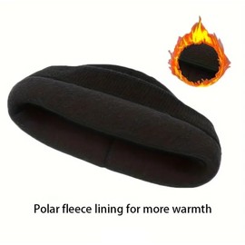 Gadgets Mafia Beanie for Men,Comfortable Breathable Stretchy Soft Cuffed Beanie Winter Hats for Mens (Black Thermal)