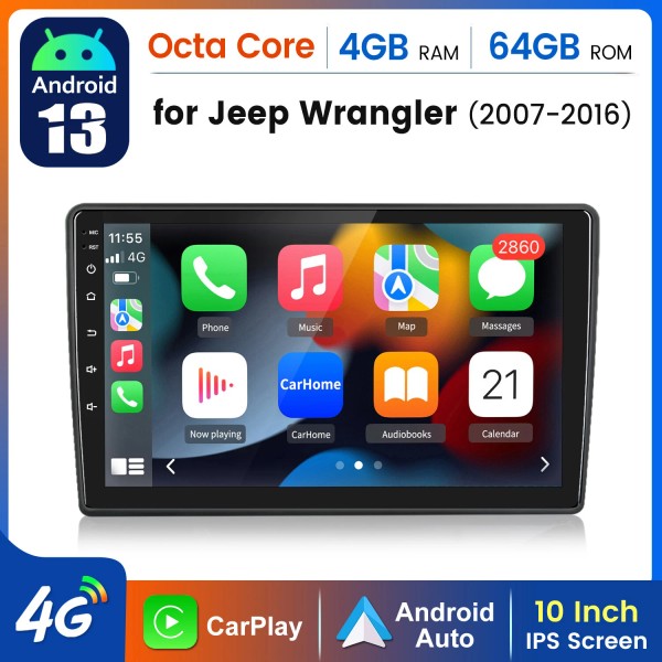 Junsun Car Radio Stereo For Jeep Wrangler 2007-2016 4G Apple