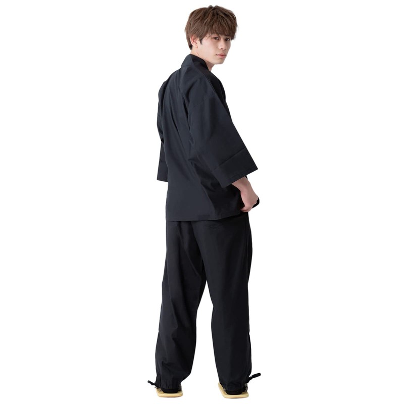 Kyoto Kimonomachi Men's Samue, Work Clothes, Black, Brown, Blue, Red,