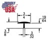 Outwater Plastic T molding 3/4 Inch Wide Stained Oak Woodgrain
