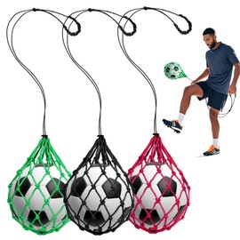 Soccer Kick Trainer Aid Net : 3 pcs Soccer Practicing Equipment Return Bag Training Accessories for Size 3 4 5 Balls