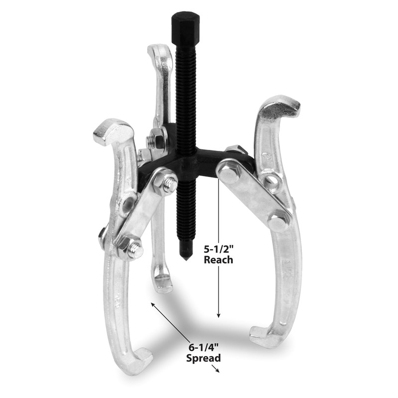 Performance Tool W137P 6-Inch 3-Jaw Gear Puller with Reversible Design