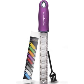 Winzbacher® Premium Zester / Grater, Parmesan / Lemon / Nutmeg / Ginger Grater and Much More Razor-Sharp Stainless Steel Blade, Dishwasher-Safe, Incl. Protection & Cleaning Brush