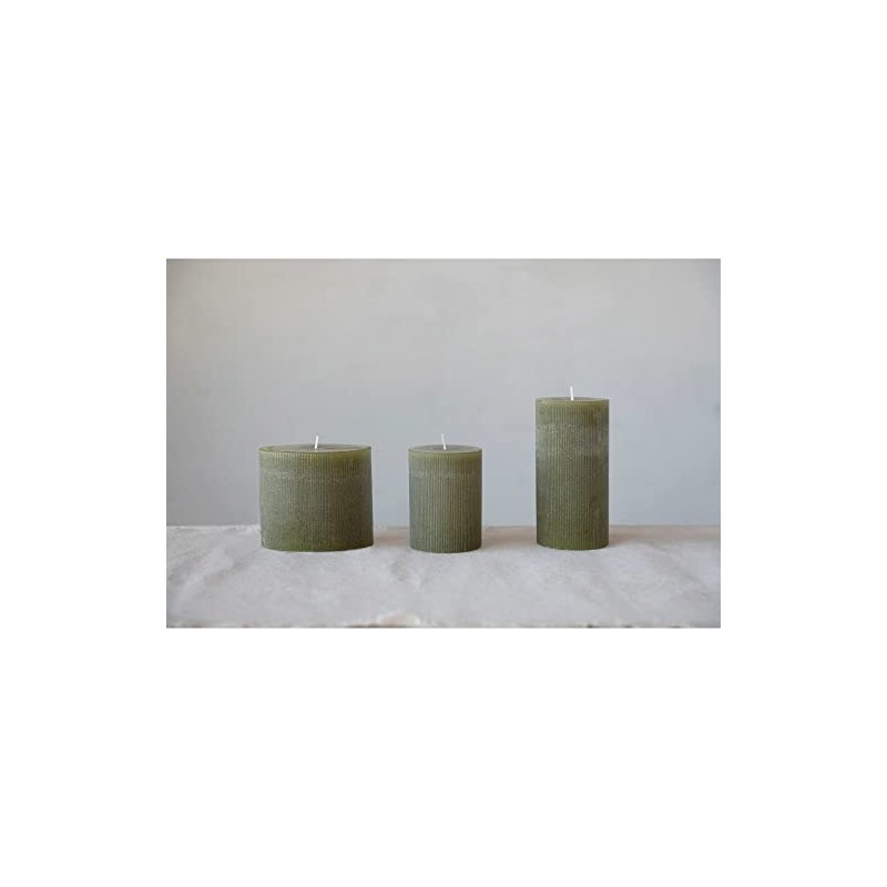 Creative Co-Op Unscented Pleated Pillar Candle