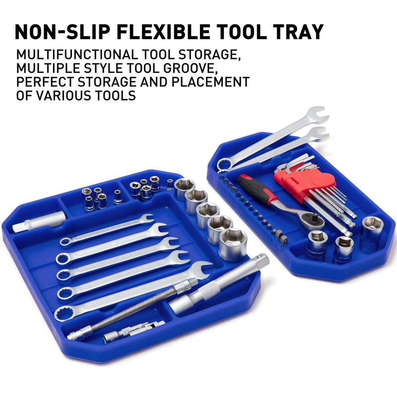 Aocoom 3pcs Large Non-Slip Flexible Silicone Tool Tray, Mechanic Tool