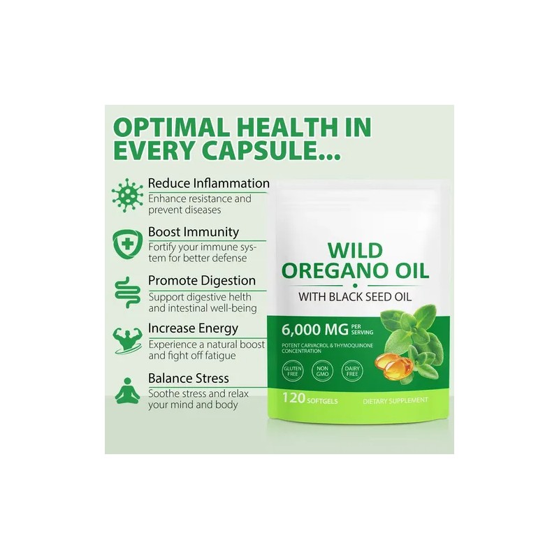 Aceite Orégano Ruduwu Con Semilla Negra 120 Cápsulas