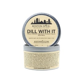 Boston Spice Dill With It Gourment Seasoning Blend For Poultry Seafood Vegetables Popcorn Potatoes BBQ Grilling Baked Roasted Approx 1 Cup In Tin wt. 2.9oz/82g