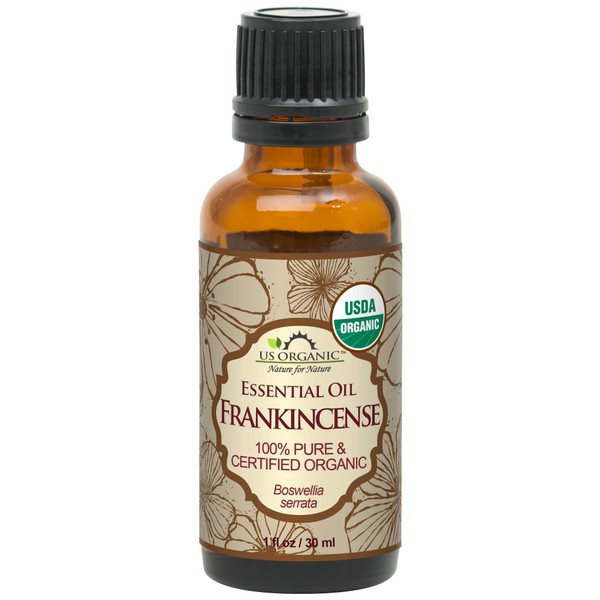US Organic 100% Pure Frankincense Essential Oil, USDA Certified Organic, Steam Distilled, Boswellia serrata, Sourced from India, Topically or in Diffuser, Perfect for Aging Skin (30 ml)