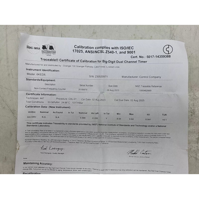 Traceable 5017 Flashing LED Alert Big-Digit Timer Dual Channel *NEW