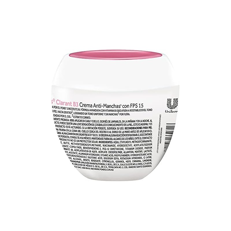 Pond's Crema Facial Anti-manchas Clarant B3 con SPF15 100 g