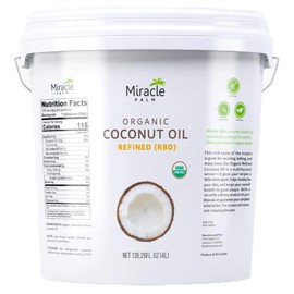 Organic Refined Coconut Oil (RBD) | Gallon Pail | by Miracle Palm