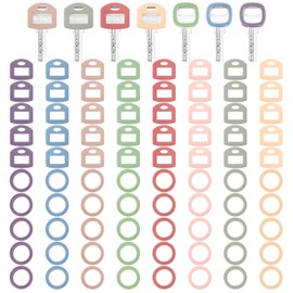 Blulu 80 Pieces Key Color Covers Caps Tags Covers Set Plastic Key Identifier Rings Toppers for Organization House, 2 Styles(8 Morandi Color)