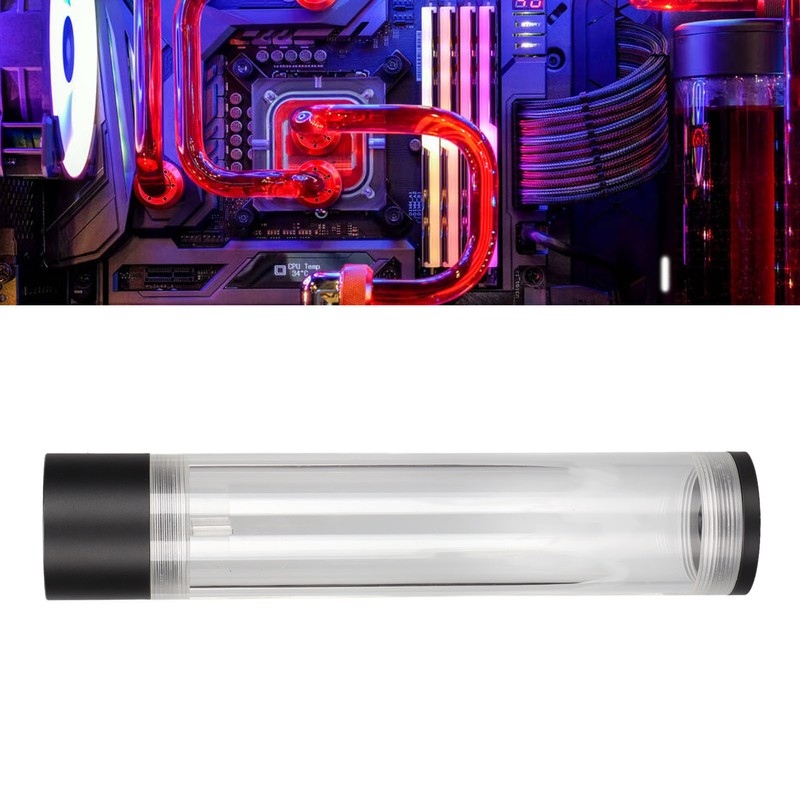 Water Cooling Reservoir 240mm/9.4in Length G1/4in Thread 50mm/2.0in Diameter Tube