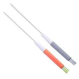 Samcos Cleaning Brush, Straw Brush, Set of 2, 3-in-1 Multifunction Fine Mouth Bottle Cleaning Brush, Freely Bend, Straw, Pacifier Hole, Spiral Gap Brush, Lid Seam, 360 Degree Cleaning, Straw Brush