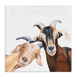 Stupell Industries Happy Goat Smiling Animals Canvas Wall Art, Design by Diane Fifer