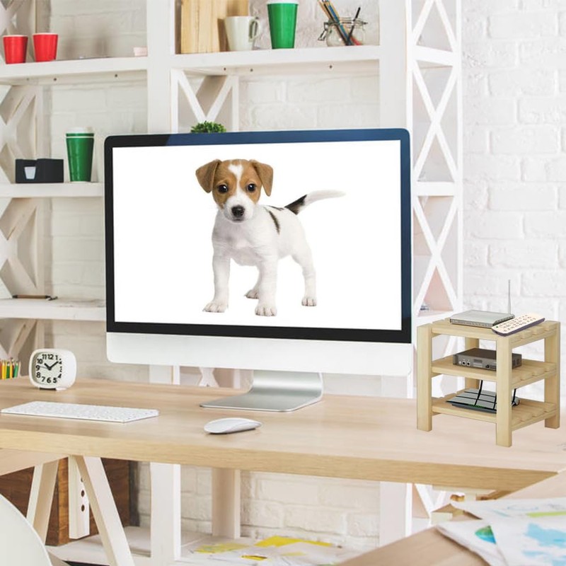 Generic Solid Wood Multi-Layer Wireless Router Heat Dissipation Rack, Socket,