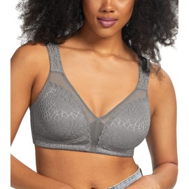 HACI Women's Full Coverage Minimizer Bra Non Padded Wirefree Full Figure Plus Size Bras for Large Bust(34D, Gray)