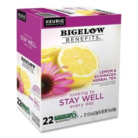 Bigelow Benefits Lemon & Echinacea Herbal Tea K-Cup Pods, 22 Count