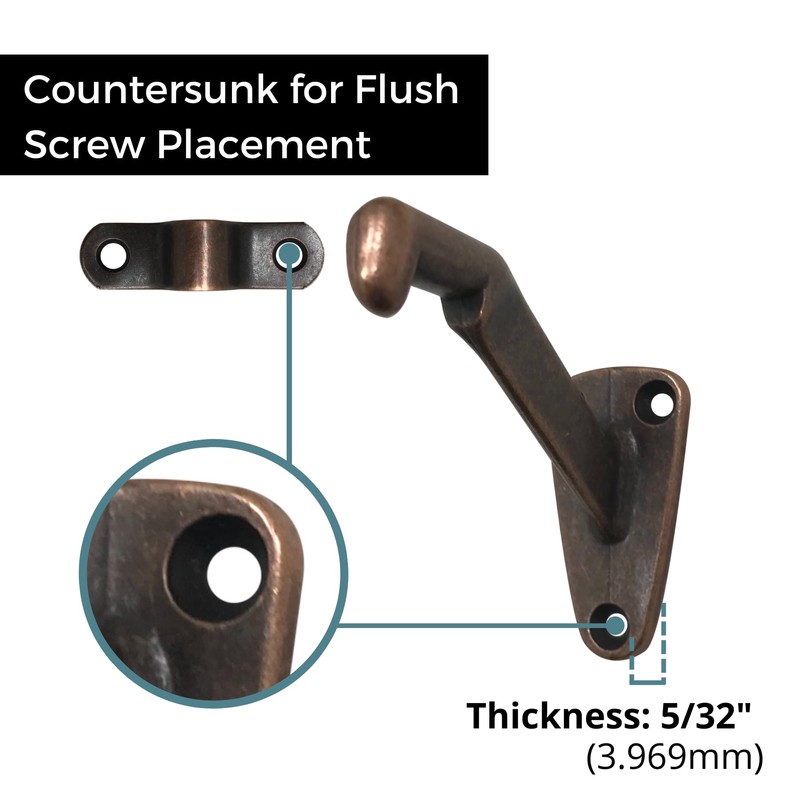 Handrail Bracket Heavy Duty Wall Mounted Antique Bronze V Style,