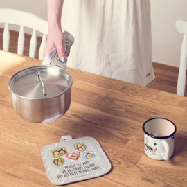 Mr. & Mrs. Panda Set of 2 Pot Holders Hedgehog Family Gift Grandpa Oven Glove Pot Holder Funny Pictures Mum Brother Cohesion