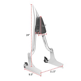 Mofun Detachable 24" Height Passenger Backrest Sissy Bar Compatible with Harley Softail Fat Boy Custom Standard Night Train Cross Bones Springer Softail 2007-2017, Fit 200mm Rear Tire Fender Only
