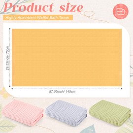 SmoothNovelty 4 Pack Waffle Bath Towels 30 x 57 Inch 100% Cotton Oversize Waffle Towel Breathable Highly Absorbent Soft Lightweight for Bathroom Shower Blanket Spa Yoga Beach Pool Travel