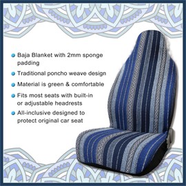 INFINAUTO Universal Baja Seat Cover Universal Durable Bucket Seat Cover Blue Stylish Design